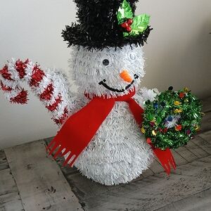 3D Christmas Tinsel Snowman